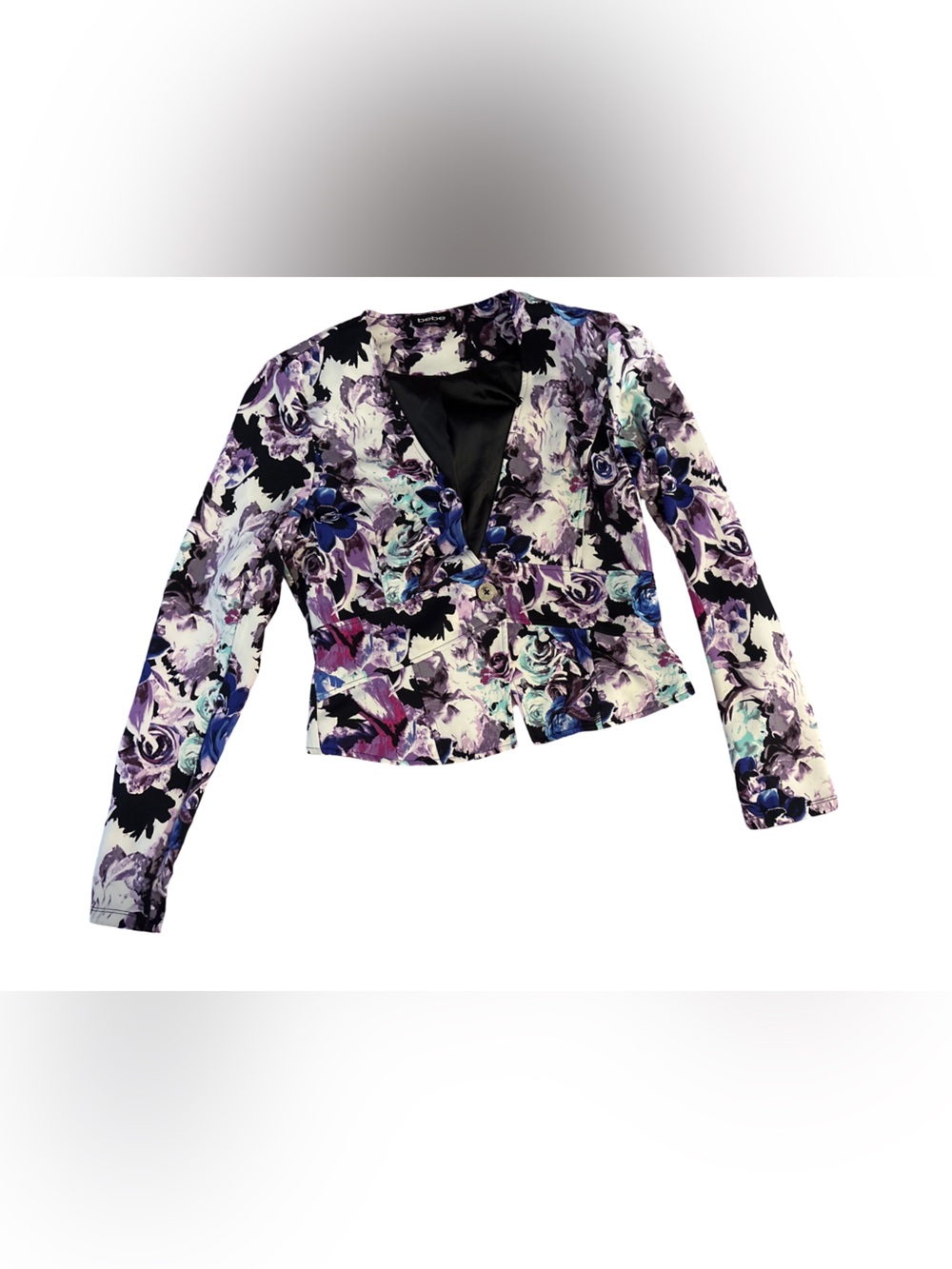 bebe Floral Blazer in Purple, Black, Blue, Teal